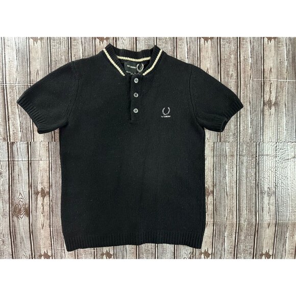 Raf Simons X Fred Perry Cable Knit Merino Cashmere Polo shirt sz 38